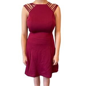Guess Burgundy Strappy Mini Dress